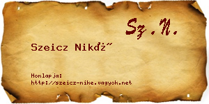 Szeicz Niké névjegykártya